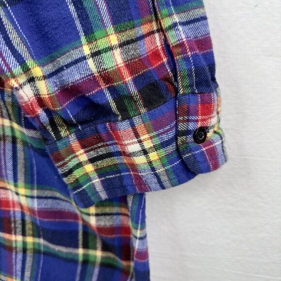 Lauren Ralph‎ Lauren Flannel Shirt Womens 3XL Blue Red Green  Plaid LRL Logo - Picture 8 of 9